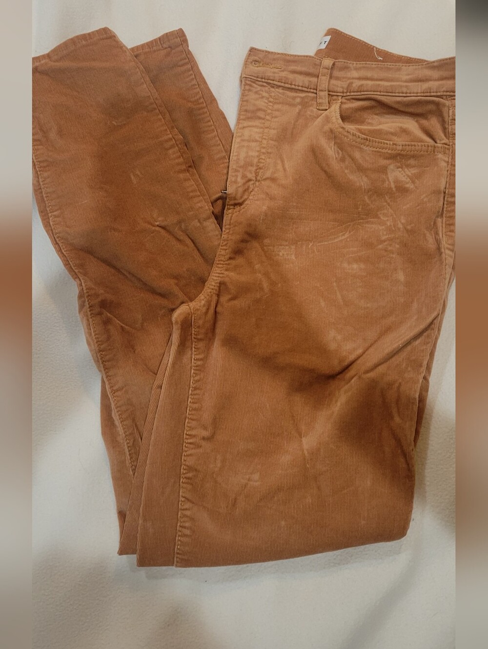 LOFT Straight-Leg Corduroy Pants in Rust